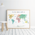 Wereldkaart Poster voor kinderkamer
