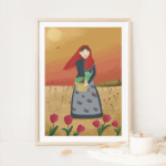 De Oogstvrouw op het Veld Poster