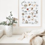 Schrijfletters Alfabet Poster met Dieren