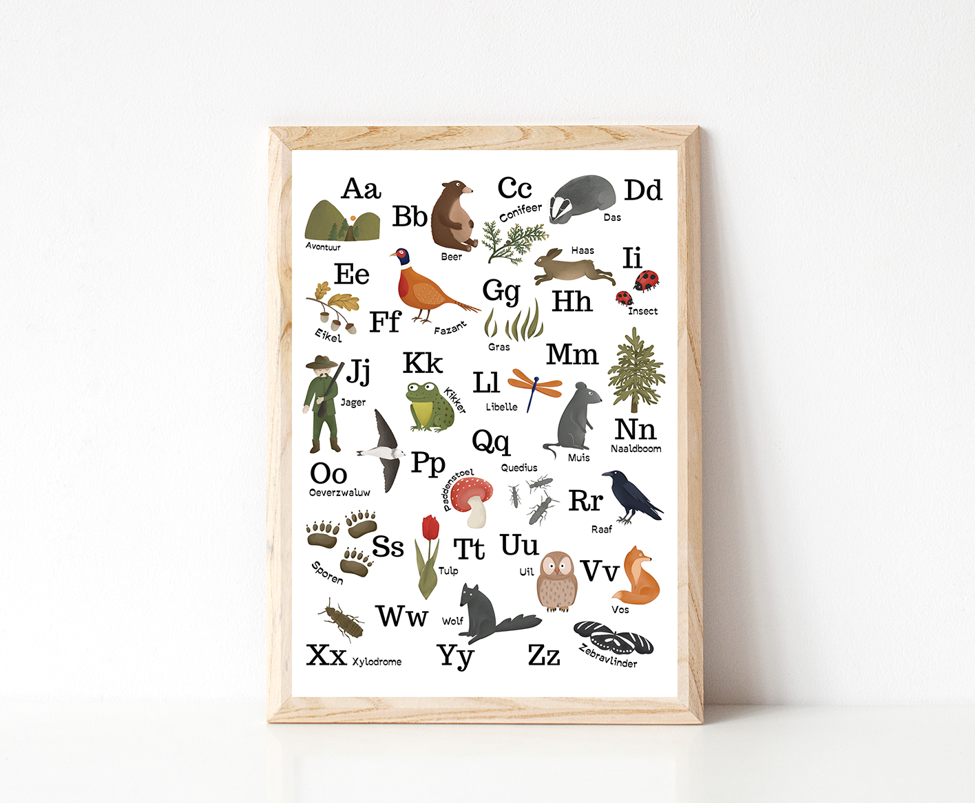 abc bos 3 Bos Alfabet Poster – Leren met de natuur - Afbeelding 1