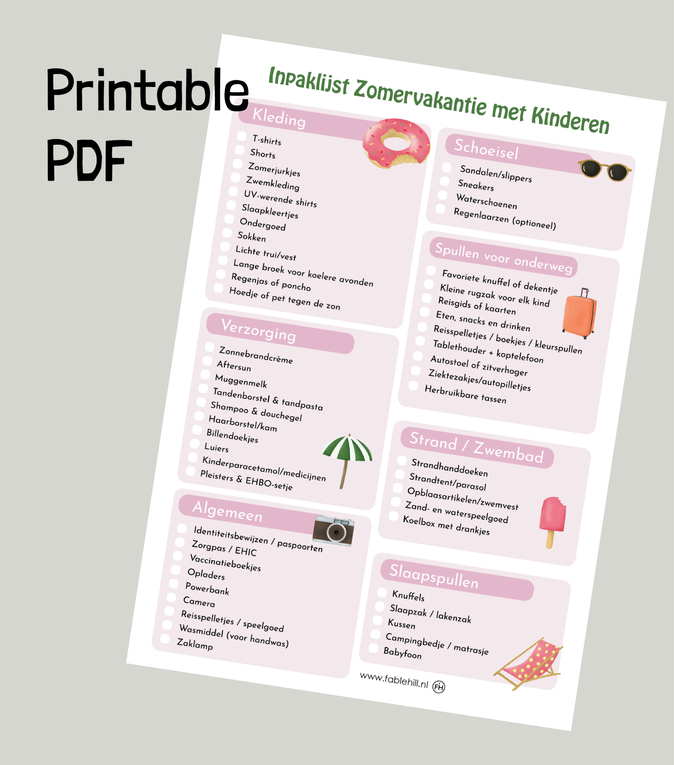 inpaklijst vakantie fh new-01 Inpaklijst Zomervakantie met Kinderen - Afbeelding 1